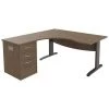 Pack Bureau Asymétrique Quatuor Pied L Métal Retour à Gauche Avec Caisson HB - Manutan -Magasin De Fournitures De Bureau AIG12722174