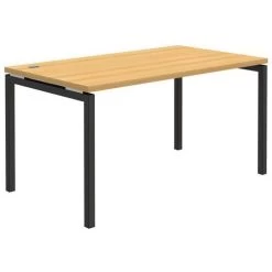 Bureau Droit Open - Hêtre/Gris Ombre - Piètement Fixe -Magasin De Fournitures De Bureau AIG298675