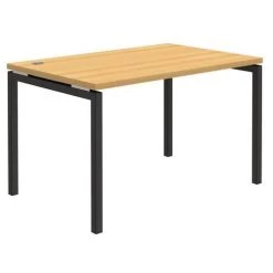 Bureau Droit Open - Hêtre/Gris Ombre - Piètement Fixe -Magasin De Fournitures De Bureau AIG298677