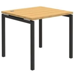 Bureau Droit Open - Hêtre/Gris Ombre - Piètement Fixe -Magasin De Fournitures De Bureau AIG298679