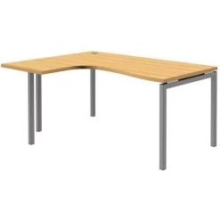 Bureau Compact Open - Hêtre/ Aluminium - Piètement Fixe -Magasin De Fournitures De Bureau AIG298707