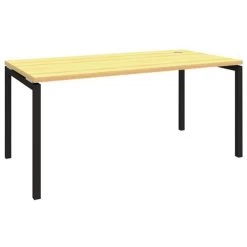 Bureau Droit Open - Hêtre/Gris Ombre - Piètement Fixe -Magasin De Fournitures De Bureau AIG3071705