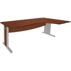 Bureau Asymétrique Avec Pieds En L 160 Cm - Quatuor - Manutan