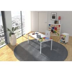 Set Bureau Droit Avec Caisson Et Armoire Décor Easy Office - Manutan