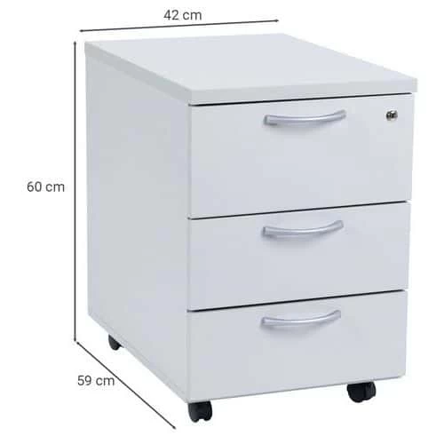 Caisson Mobile - Gris Clair - Manutan 4 Caisson Mobile - Gris Clair - Manutan – Image 2