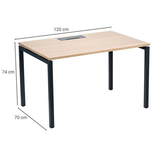 Bureau Droit 120 Cm Pieds U Misao - Manutan 5 Bureau Droit 120 Cm Pieds U Misao - Manutan – Image 3