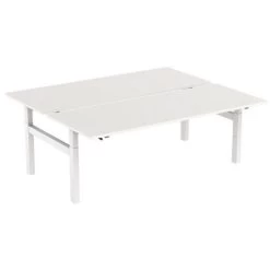 Bureau Droit Ergonomique Bench à Manivelle 2 Places Piètement En H - Kelli