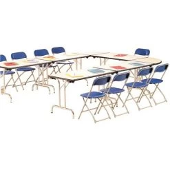 Table Modulaire Pliante - Piètement Chromé - Rectangulaire