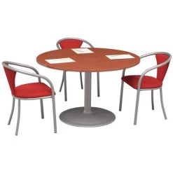 Table Ronde - Pied Tulipe En Merisier