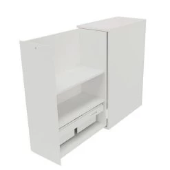 Caisson Blanc à Ouverture Latérale Gauche - Hauteur 115 Cm - Tiroirs Fixes + 1 Téléscopique