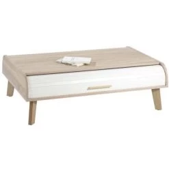Table Basse Vintage Coloris Chêne/Blanc