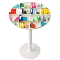 Table De Réunion Haute Easy Ø 80 Cm Plateau Coloris Décor