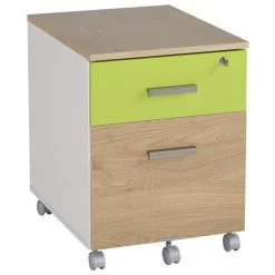 Pack Bureau Droit Linéo Chêne + Caisson Mobile -Magasin De Fournitures De Bureau AIG6382746