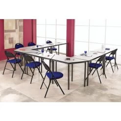 Table De Réunion Kaddou Plateau Mélaminé Chants Surmoulés