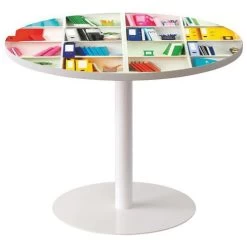 Guéridon Easy Office Ø 80 Cm Plateau Coloris Décor