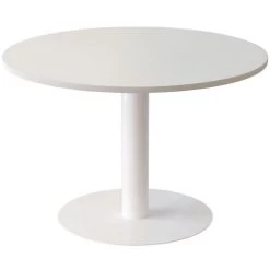 Table De Réunion Ronde Ø 115 Cm Easy Office Plateau Blanc