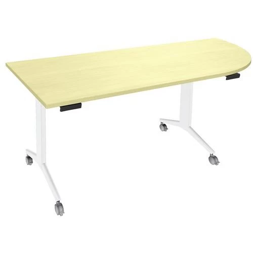 Table Plateau Pivotant Avel Avec Angle Intégré Pied Blanc Sur Roulettes 3 Table Plateau Pivotant Avel Avec Angle Intégré Pied Blanc Sur Roulettes