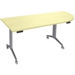 Table Plateau Pivotant Avel Avec Angle Intégré Pied Alu Sur Roulettes