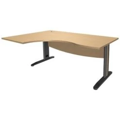 Bureau Asymétrique Avec Retour Quatuor Pieds L Métal -Magasin De Fournitures De Bureau AIG6481005