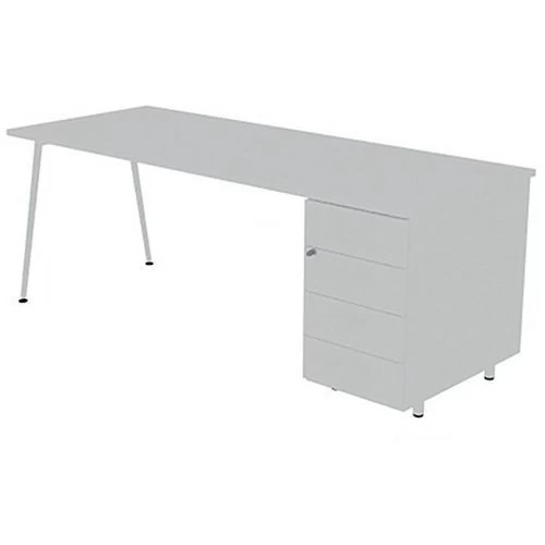 Bureau Avec Plateau 160x80 Cm Avec Caisson HB 4 Tiroirs Solal - Quadrifoglio 3 Bureau Avec Plateau 160x80 Cm Avec Caisson HB 4 Tiroirs Solal - Quadrifoglio