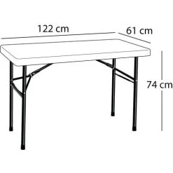 Lifetime Table Pliante Rectangle HDPE - Piétement Tubulaire -Magasin De Fournitures De Bureau AIG6816525