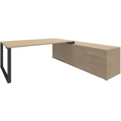 Bureau L180xP100 Cm Sur Console Droite 200x60 Cm