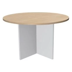 Table De Réunion Ronde 100cm Chêne/blanc