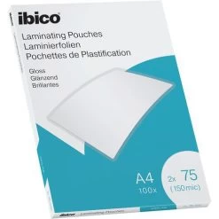 Esselte Pochettes Plastification A4 Ibico Brillantes, Boite 100