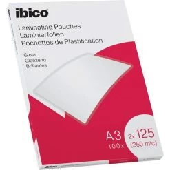 Esselte Pochettes Plastification A3 Ibico Brillantes, Boite 100