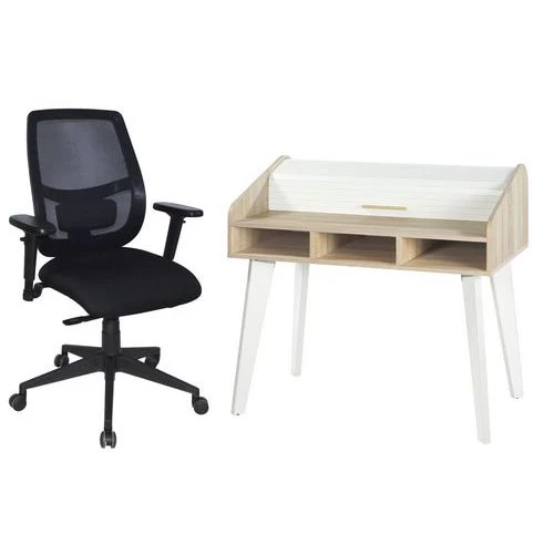 Pack Télétravail : Bureau Arès + Siège Path 3 Pack Télétravail : Bureau Arès + Siège Path