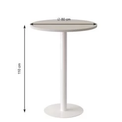 Table De Réunion Haute Easy Office Pied Métal Ø 80 Cm Plateau Blanc