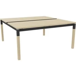 Bureau Bench Plateau Coulissant X4 Chêne Avec Pieds Chêne Anthracite
