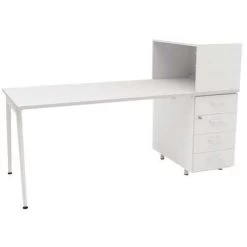 Bureau Pour Télétravail Avec Rangement Ara X3 - Blanc
